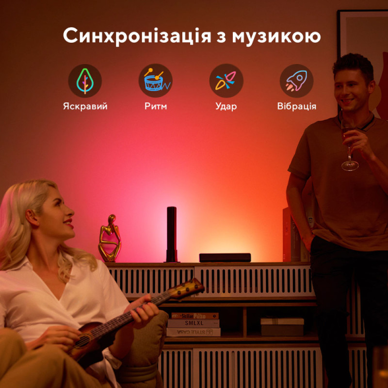 Govee Набор адаптивной подсветки H6056 RGBICWW WiFi + Bluetooth Flow Plus Light Bars RGB Черный (H60563D1)