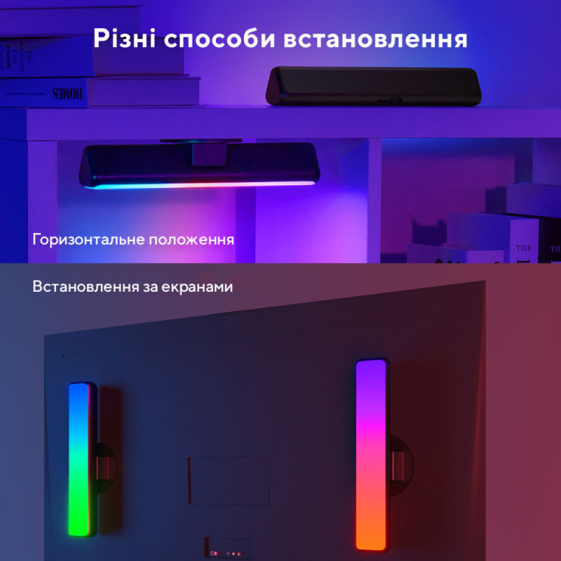 Govee Набор адаптивной подсветки H6056 RGBICWW WiFi + Bluetooth Flow Plus Light Bars RGB Черный (H60563D1)