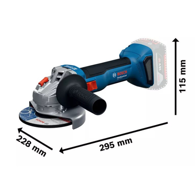 Bosch cordless angle grinder GWS 18V-8 125mm 11000 rpm 1.6kg without battery and ЗП (0.601.9N9.000)