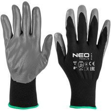 Neo Tools Рукавички робочі Neo Tools поліестер з нітриловим покриттям, р.8, сіро-чорний (97-647K-8)