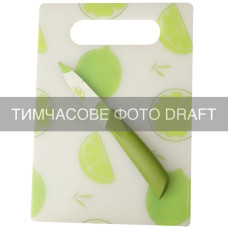 ARDESTO Набір кухонна дошка і ніж ARDESTO Fresh, 2 предмети, 25x17.5x0.5см, 8.9см, пластик, нержавіюча сталь (AR1402KB)