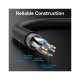 Патч-корд 0.5м, S/FTP cat 8 RJ-45 black Vention (IKKBD)