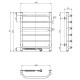 Navin electric towel warmer Blues, 600x480x123mm, button, steel, white, left connection (12-006130-4860)