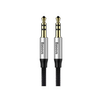 Кабель мультимедійний 3.5mm M to 3.5mm M 1.5m silver-black Baseus (CAM30-CS1)