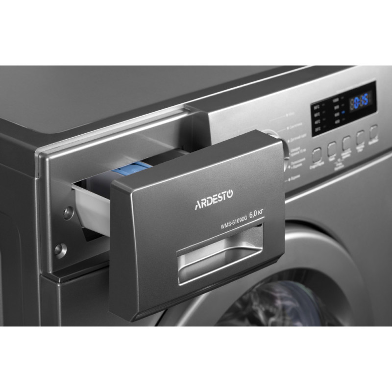 ARDESTO WM front load, 6kg, 1000, А++, 45cm, display, grey (WMS-6109DG)