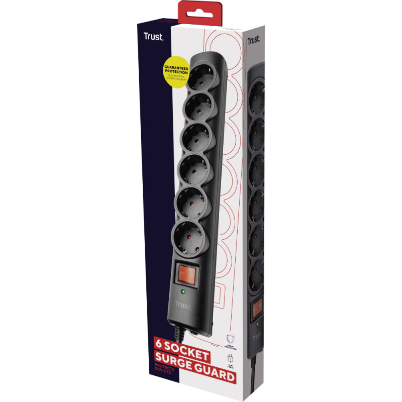Trust Surge Guard 6XSchuko 1.8m Black (21059_TRUST)