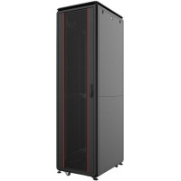 MIRSAN 42U W=600MM D=800MM GTV CABINET DISASSEMBLED RAL 9005 BLACK FRONT SINGLE/REAR DOUBLE OPRN %63 PERFORATED (MR.GTV42U68DE.01_PRF63)