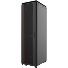 MIRSAN 42U W=600MM D=800MM GTV CABINET DISASSEMBLED RAL 9005 BLACK FRONT SINGLE/REAR DOUBLE OPRN %63 PERFORATED (MR.GTV42U68DE.01_PRF63)