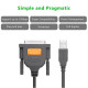 Кабель для принтера USB 2.0 to DB25 2.0m US167 black Ugreen (20224)