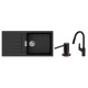 Hansgrohe Kitchen set, granite sink S520-F480 + tap Focus M41, dispenser A41, black graphite-black matt (43358600)