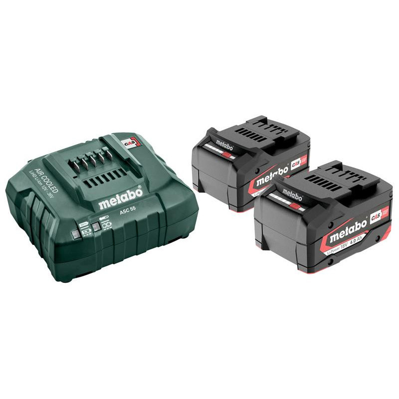 Metabo Набір акумулятора та зарядного пристрою 18В 2х4А·год, ЗП ASC55 (685050000)