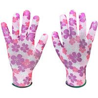 Verto Рукавички робочі Verto, поліестер, р.8, рожевий в квіточку (97H147)