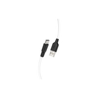 Дата кабель USB 2.0 AM to USB-C 1.0m 3A silicone black+white HOCO (6931474711915)