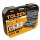Tolsen tool set, 216pcs, 1/2 , 1/4 , 3/8 , combination wrenches, sockets, bits, CrV, case (15147)