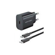 Зарядное устройство Vention 1xUSB-C PD20W + cable USB-C to Lightning black (G17B0-EU)