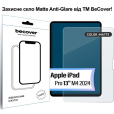 Стекло защитное BeCover Matte Anti-Glare Apple iPad Pro 13" M4 2024 (713708)