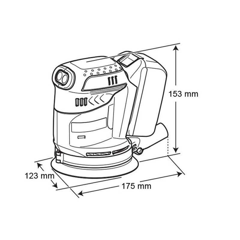 Makita cordless random orbital sander DBO180Z, 18V, 7000/9500/11000 rpm, 1.7 kg, SOLO