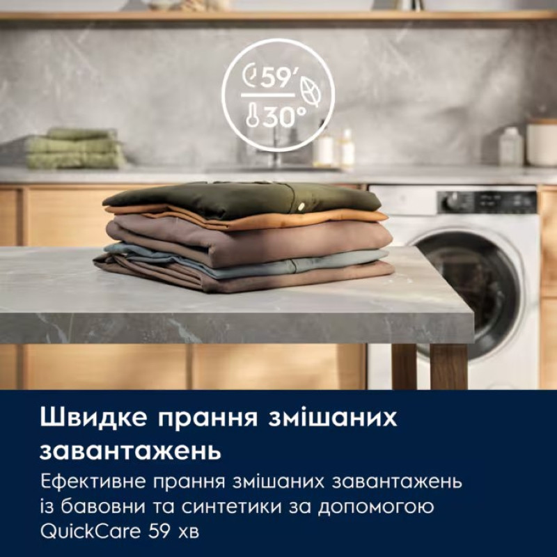 Electrolux Пральна машина Electrolux фронтальна, 10кг, 1400, A, 66см, дисплей, пара, інвертор, сріблястий темний (EW7F3414DU)