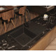 Deante Kitchen Sink granite, rectang., with drainboard, 670х440х230mm, bowl - 1, over-mounted, black matt + kitchen board (ZKM_N11A)