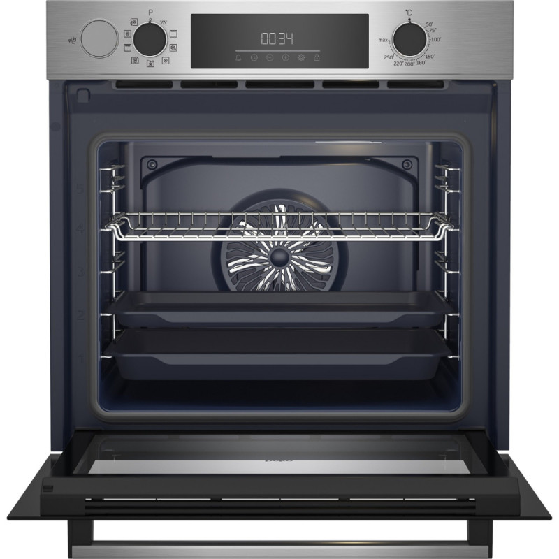 Beko Духовой шкаф электрический, 71л, A+, дисплей, конвекция, нерж (BBIS12300XDE)