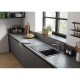 Hansgrohe Мийка кухонна S52, граніт, прямокутник, з крилом, 840х480х190мм, чаша - 2, накладна, S520-F345, чорний графіт (43356170)