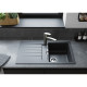 Hansgrohe Мийка кухонна S52, граніт, прямокутник, з крилом, 840х480х190мм, чаша - 2, накладна, S520-F345, чорний графіт (43356170)