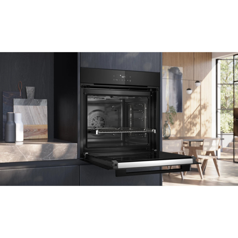 Siemens Oven electrical, 71L, A+, display, convection, Pyrolis, telescopic guides, inox (HB272GES3)