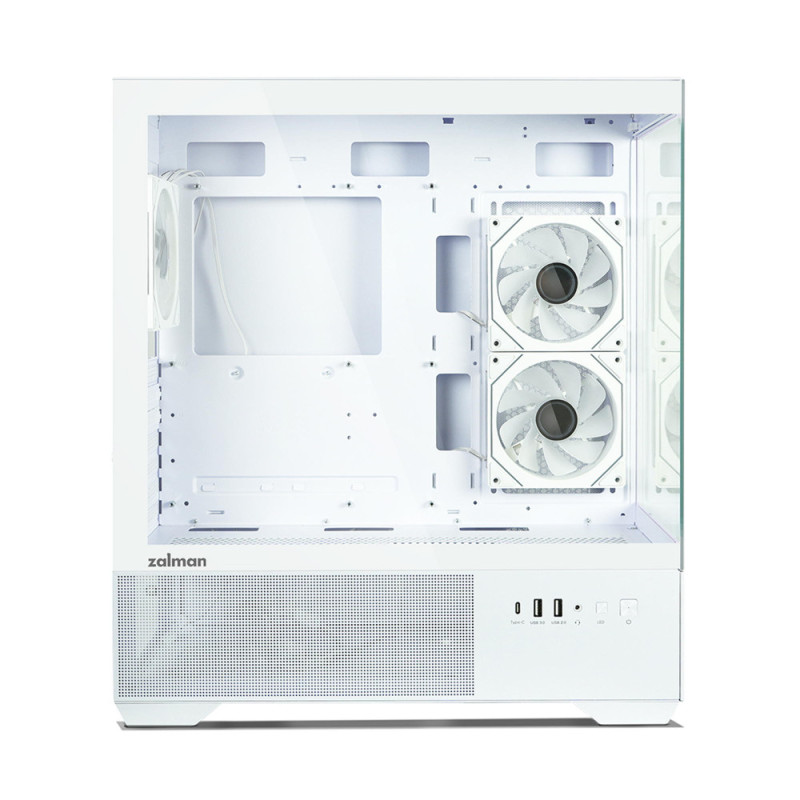 Zalman PC case Chronix without PSU, 1xUSB3.0, 1xUSB2.0, 1x Type C, 2x120mm ARGB Reverse, 1x120mm ARGB, VGA 410mm, LCS ready, TG Side/Front Panel, ATX,white (CHRONIXWHITE)