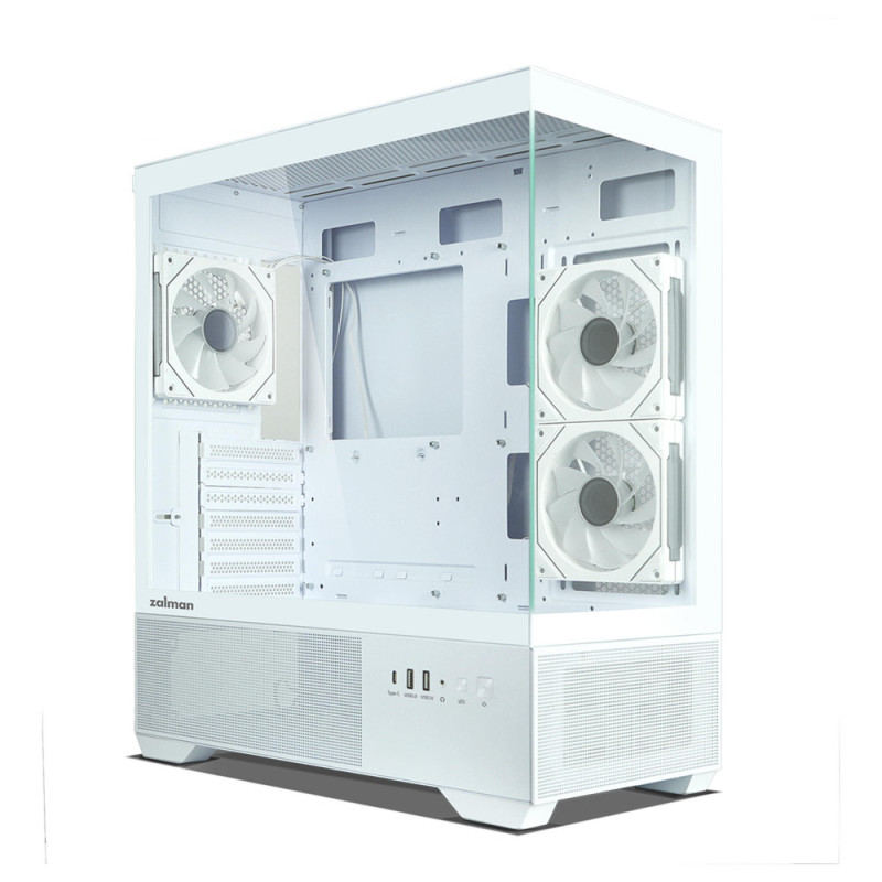 Zalman PC case Chronix without PSU, 1xUSB3.0, 1xUSB2.0, 1x Type C, 2x120mm ARGB Reverse, 1x120mm ARGB, VGA 410mm, LCS ready, TG Side/Front Panel, ATX,white (CHRONIXWHITE)