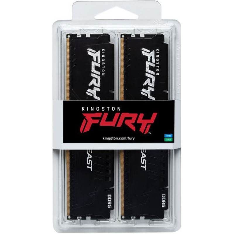 Kingston Memory DDR5 32GB KIT (16GBx2) 6000 Beast Black XMP (KF560C30BBK2-32)
