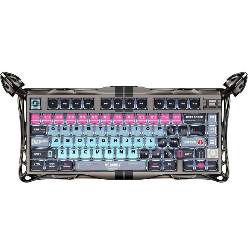 GravaStar Клавіатура механічна Mercury V75 Pro 80keys, Magnetic Jade Gaming, 8K, USB-A, RGB, Cyberpunk (GSV75PRO_U_RM_EGRY)