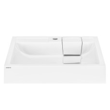 ARDESTO Раковина, умивальник ARDESTO Charlie, штучний камінь, прямокут., з отвором для змішувача, без переливу, 595х595х115мм, накладний, білий (CH_001)