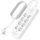 Belkin Подовжувач-фільтр мережевий Belkin 8хТип F, 3x1.5мм кв, 16А, USB-C/USB-C 30Вт, з захистом від перенапруги, 2м, білий (SRB004VF2M)