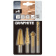 Graphite Набір свердел GRAPHITE TiN, ступінчасте свердло, розгортка, фреза, зенкер, 4шт, 0.098кг (54T301)