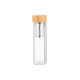 ARDESTO Double wall Bottle, 450 ml, borosilicate glass, bamboo lid (AR1345BB)