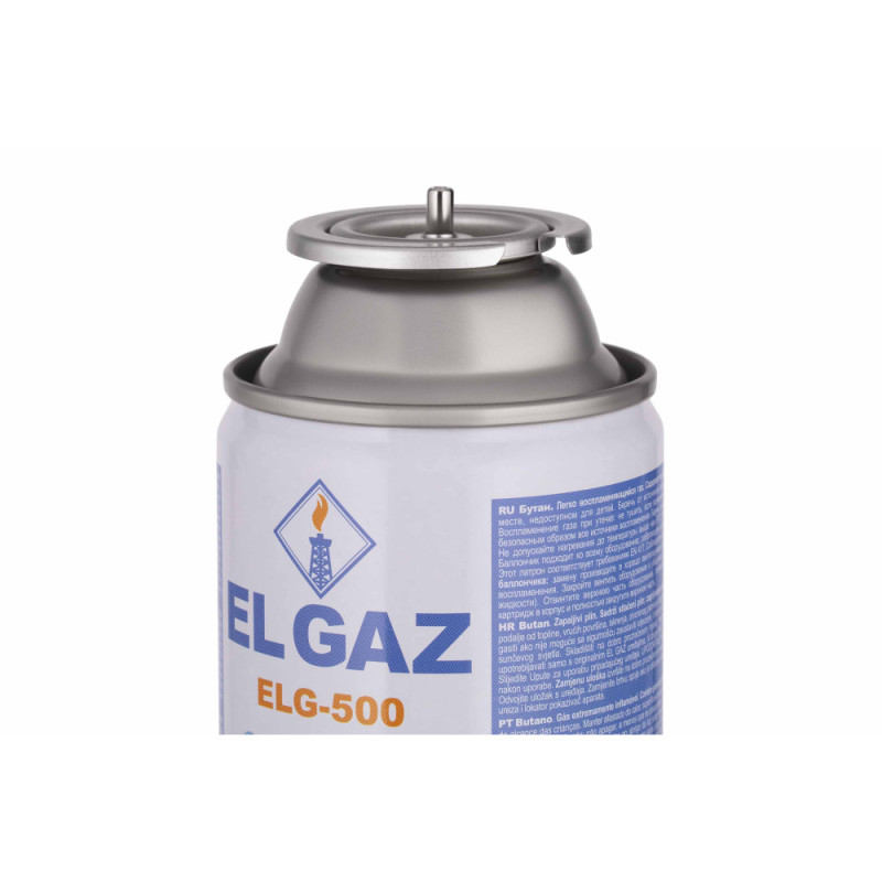 EL GAZ Gas cartridge ELG-500, butane 227g, collet, for gas burners and stoves, disposable, 24pcs in package