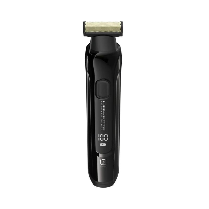 Rowenta Тример Forever Sharp Ultimate, для бороди, вусів, акум., насадок-10, 120 хв. використання, дисплей, сталь, чорний (TN6201F4)