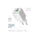 Зарядное устройство ColorWay USB-C PD20W + 1xUSB QC4.0 white (CW-CHS062PD-WT)