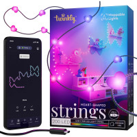 Twinkly Гирлянда Smart LED Twinkly Candies Heart RGB 200 IP20 12м USB-C кабель зеленый (TWKH200RGB-G)