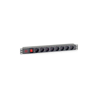 Силовой блок 19" 1U 8xSchuko, вимикач, С14 Kingda (KD-PDU-GM-1U-P8-C14)
