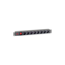 Силовой блок 19" 1U 8xSchuko, вимикач, С14 Kingda (KD-PDU-GM-1U-P8-C14)