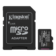 Kingston Карта пам'яті Kingston microSD 256GB C10 UHS-I A1 V10 R150MB/s + SD (SDCS3/256GB)