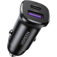 Зарядний пристрій Ugreen 2xUSB 30W (USB-A + USB-C) QC 4.0 Сіра (EC305) (25845)