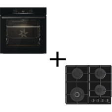 Gorenje SET (oven electrical BO6735E05B + hob gas on glass GTW641EB), 743549, black (SET_BO6735E05B_GTW641EB)