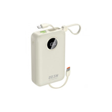 Батарея универсальная Dudao 20000mAh K14+ 22.5W, PD, QC, USB-A, USB-C(In/Out), with built-in USB-C/Lightning cables, White (6977196680023)