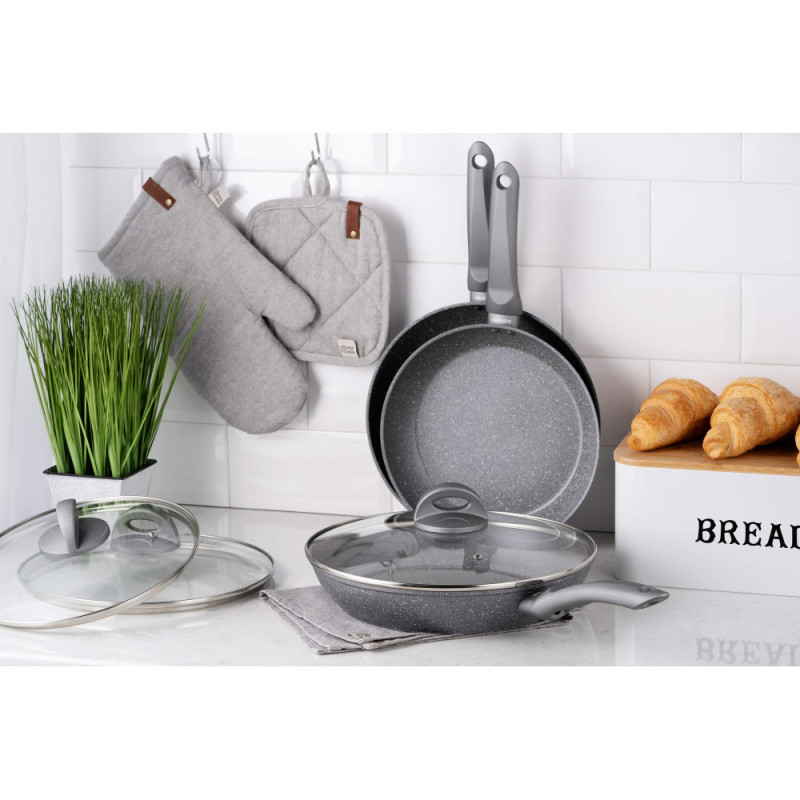 ARDESTO Fry pan with lid Gemini Gourmet Vasto, 26cm, aluminium, gray (AR1926GSL)
