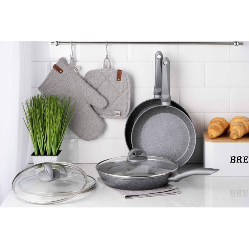 ARDESTO Fry pan with lid Gemini Gourmet Vasto, 26cm, aluminium, gray (AR1926GSL)