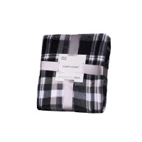 ARDESTO Flannel blanket, 160x200cm, grey check, 100% polyester (ART0101PB)