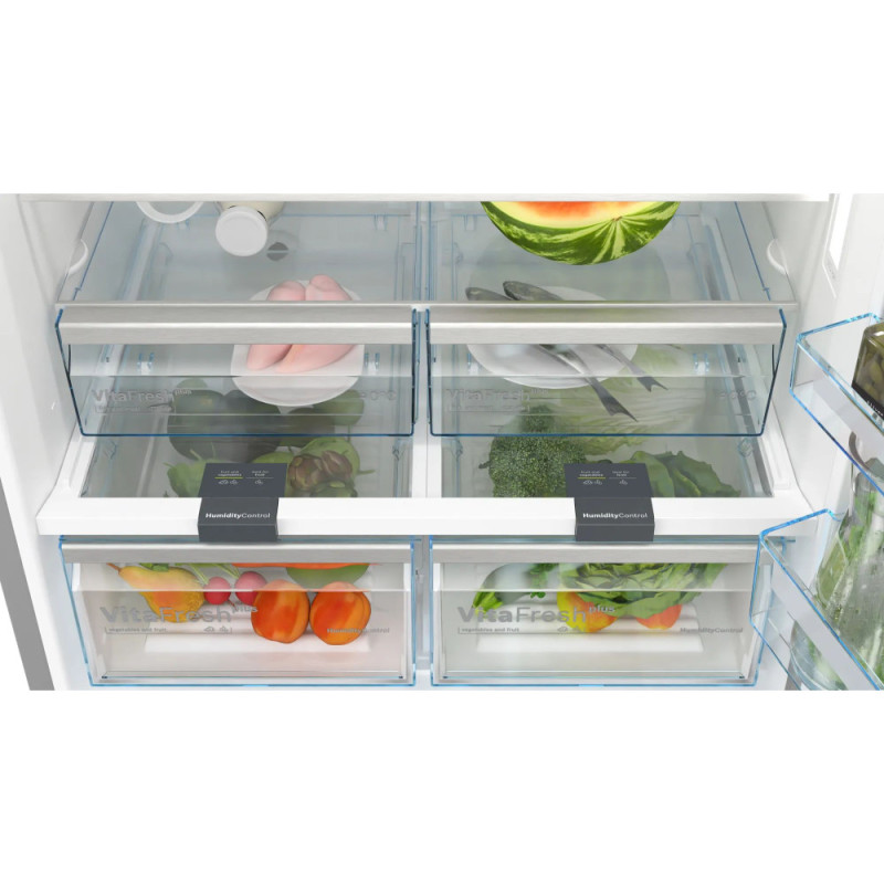 Bosch Ref with bottom freezer, 186x80x86, ref-479L, freez.-140L, 2doors, A++, NF, display, inox (KGN86AI32U)