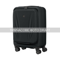 Wenger Валіза Wenger Skyon Hardside Carry-On, мала, з відсіком для н/б 16 , полікарбонат, TSA, 4 колеса, розширення, USB, чорний (653563)